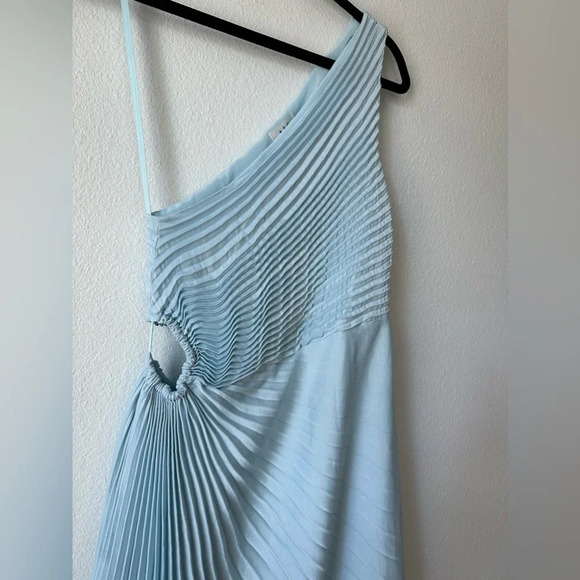 ALC Delfina Matte Pleated Dress Aqua Baby Blue US 4 - Picture 6 of 12
